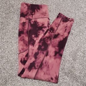 Victoria's Secret Burgundy Tie-Dye Leggings